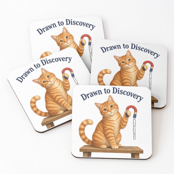Item preview, Orange Tabby Magnet Cat – Drawn to Discovery designed and sold by PurrBloom Studio.