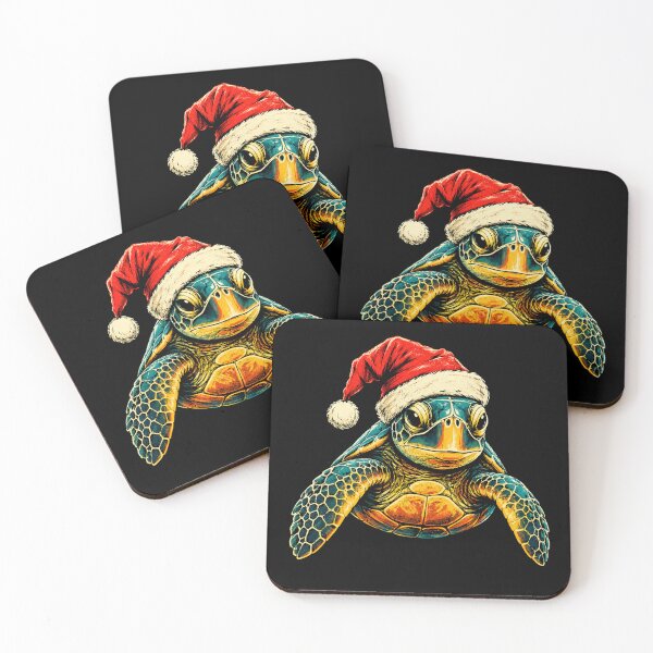 Item preview, Christmas Sea Turtle Wearing Santa Hat designed and sold by Moizento.