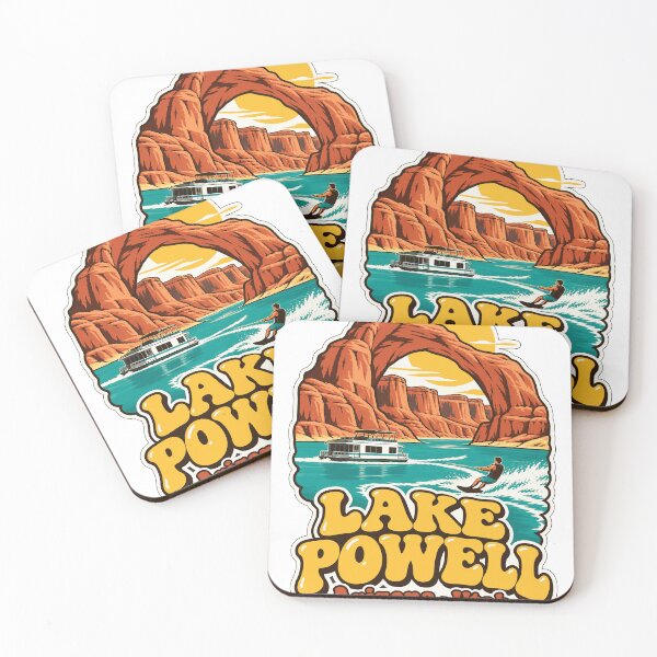 Item preview, Lake Powell Arizona Utah Retro Houseboat Wakeboard Red Rock Arch Vintage Travel Souvenir designed and sold by North Shore Prints.