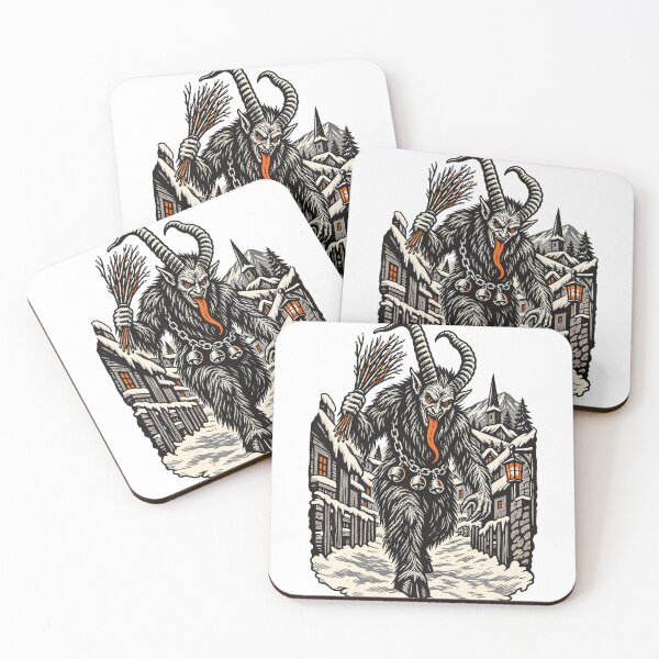 Item preview, Krampus Linocut Dark Christmas Folklore Art designed and sold by codex401.