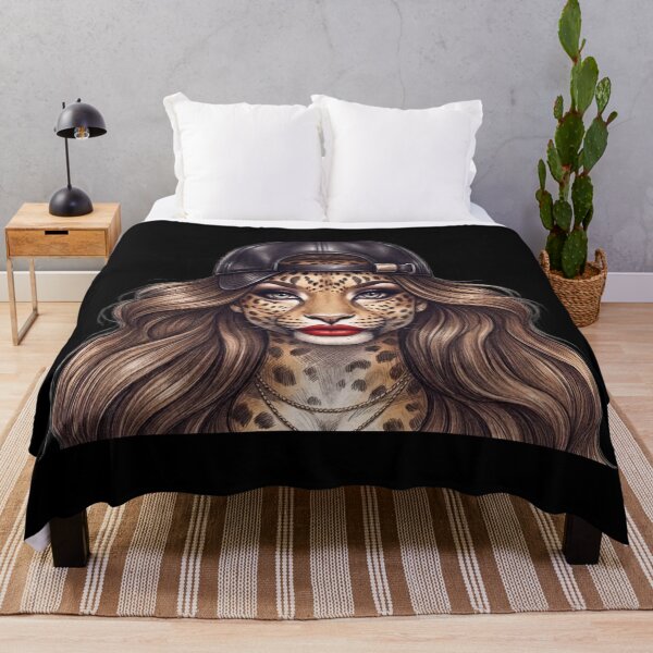 Item preview, Edgy Leopard Woman High Fashion Portrait designed and sold by MaRCAStro.