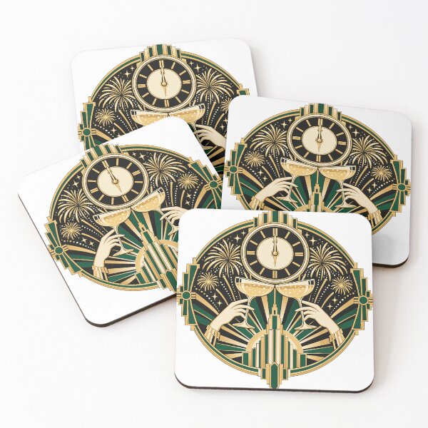 Item preview, Art Deco New Years Eve Midnight Clock Champagne Toast designed and sold by codex401.