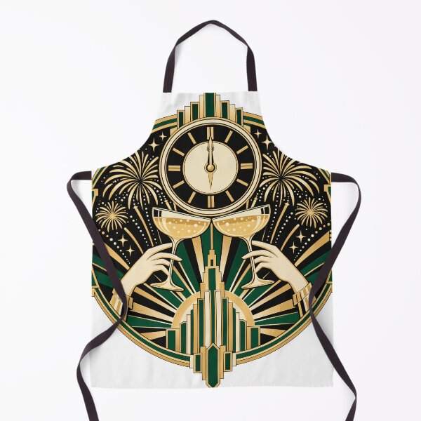 Item preview, Art Deco New Years Eve Midnight Clock Champagne Toast designed and sold by codex401.