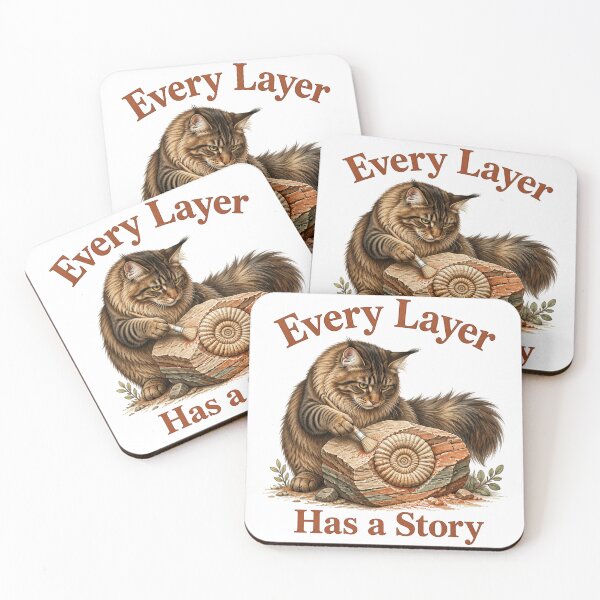 Item preview, Maine Coon Fossil Cat – Every Layer Has a Story designed and sold by PurrBloom Studio.