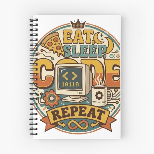 Item preview, Retro Vintage Eat Sleep Code Repeat Programmer Coder Mug Shirt designed and sold by abdoreds.