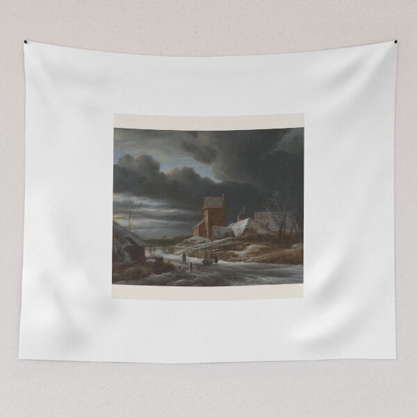 Item preview, Winter Landscape, Jacob van Ruisdael, Dutch Golden Age Snow Scene designed and sold by BrightSheetsArt.
