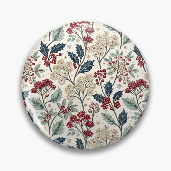 Item preview, Winter Holly Berry Botanical Pattern designed and sold by Storybook Botanica.