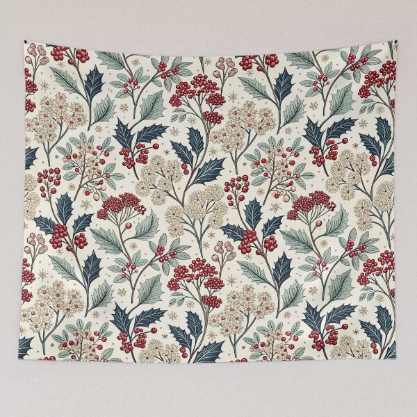 Item preview, Winter Holly Berry Botanical Pattern designed and sold by Storybook Botanica.