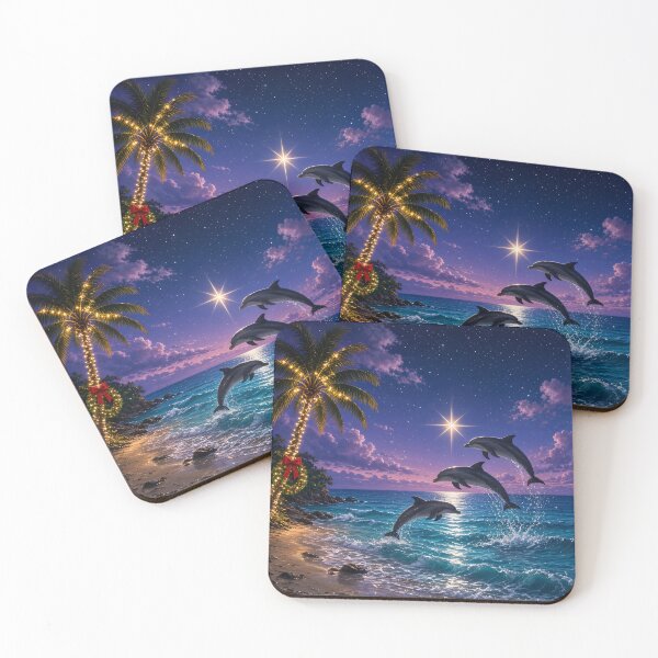 Item preview, Dolphins Leaping Under a Christmas Star at Sea designed and sold by SublimeMusings.