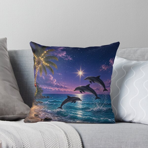 Item preview, Dolphins Leaping Under a Christmas Star at Sea designed and sold by SublimeMusings.