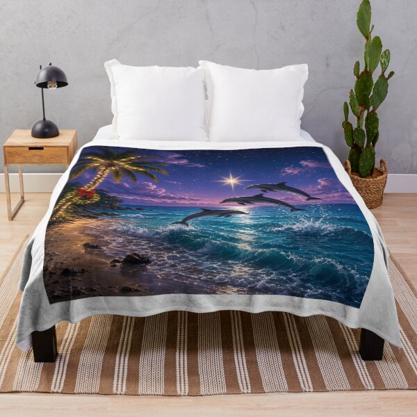 Item preview, Dolphins Leaping Under a Christmas Star at Sea designed and sold by SublimeMusings.