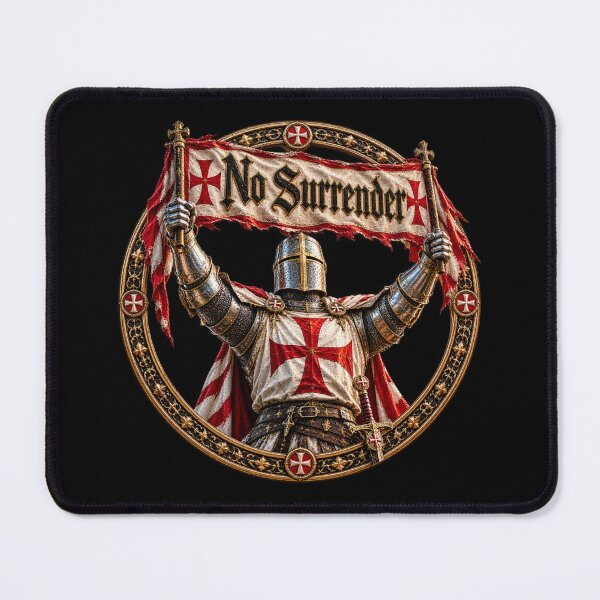 Item preview, No Surrender Templar Knight Medieval Crusader Emblem designed and sold by historyandmore.