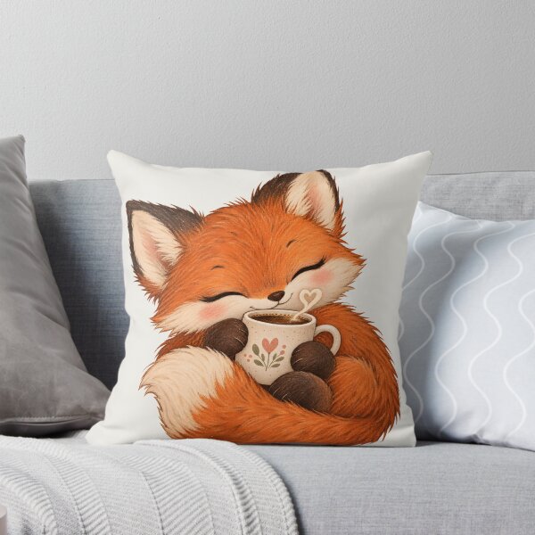 Item preview, Cozy Little Fox with Coffee Cute Autumn Cottagecore Aesthetic T-Shirt designed and sold by Sobalvarro Art & Apparel.