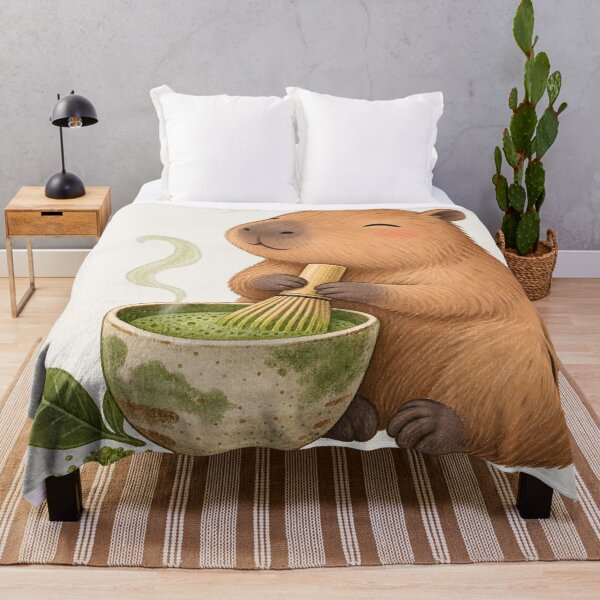 Item preview, Cute Capybara Matcha Tea Ceremony Kawaii Japanese Aesthetic T-Shirt designed and sold by Sobalvarro Art & Apparel.