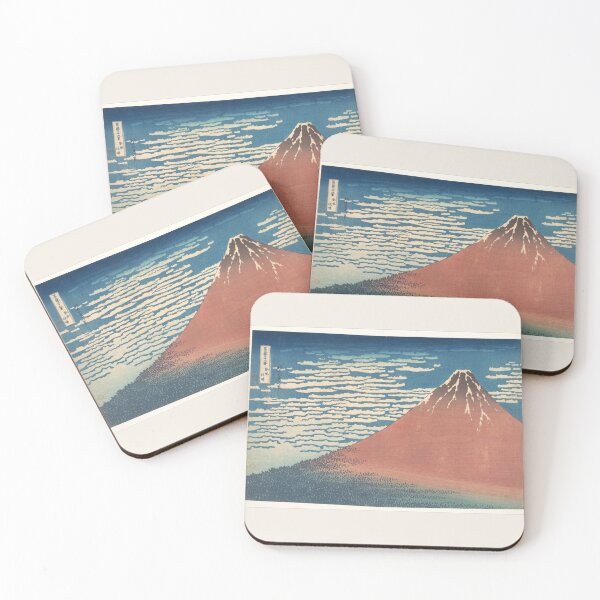 Item preview, Red Fuji (South Wind, Clear Sky), Katsushika Hokusai, Japanese Woodblock designed and sold by BrightSheetsArt.