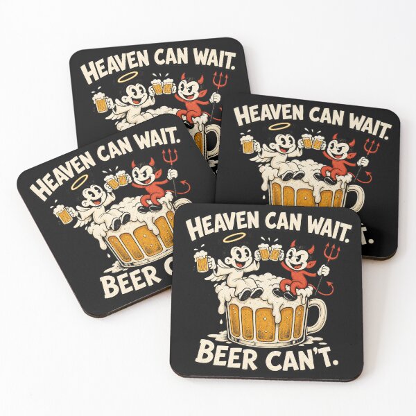 Item preview, Heaven Can Wait Beer Can't Funny Beer Lover Tee designed and sold by Cary-s.