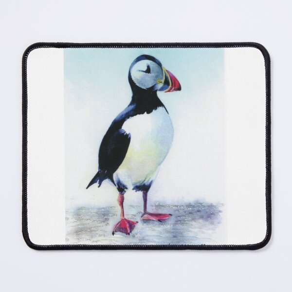 Item preview, Puffin on ice, original watercolor by Kim Attwooll designed and sold by aswoa.