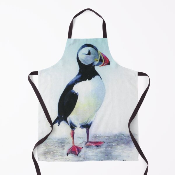 Item preview, Puffin on ice, original watercolor by Kim Attwooll designed and sold by aswoa.