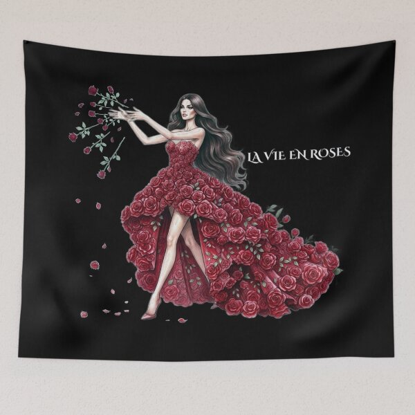 Item preview, La Vie En Roses Glamorous Woman In Red Rose Gown Art designed and sold by MaRCAStro.