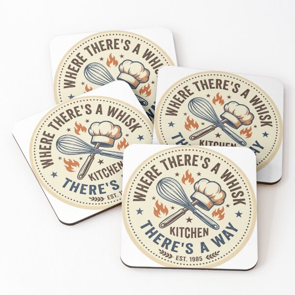 Item preview, Where There's a Whisk There's a Way Funny Kitchen Retro Chef Sticker Apron designed and sold by abdoreds.