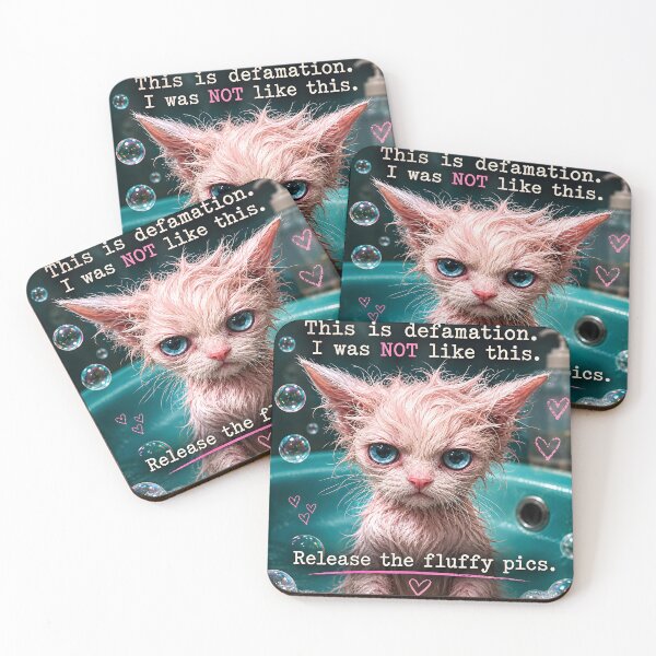Item preview, This Is Defamation I Was NOT Like This Release The Fluffy Pics Funny Wet Cat Meme designed and sold by IRON SIREN.
