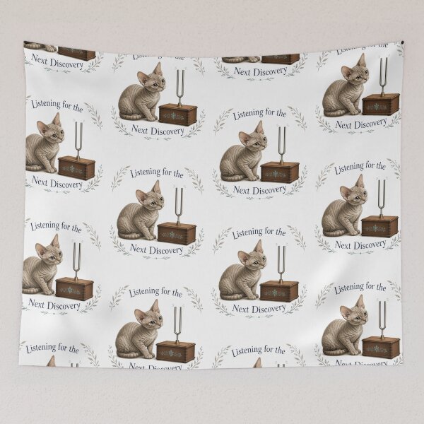 Item preview, Devon Rex Sound Science Cat – Listening for the Next Discovery designed and sold by PurrBloom Studio.