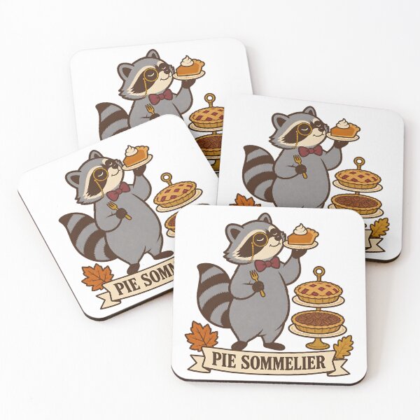 Item preview, Pie Lover Thanksgiving – Pie Sommelier Funny Raccoon Pumpkin Pie  designed and sold by OMARFIRAS.