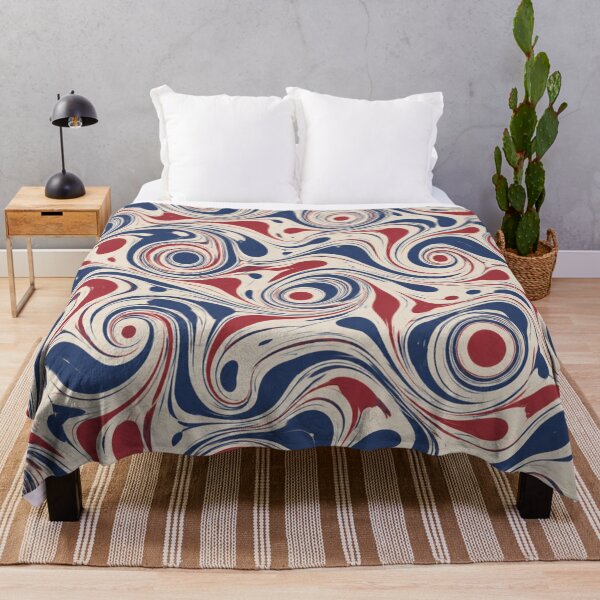 Item preview, Suminagashi Pattern | Japanese Ink Marbling Swirls in Indigo and Crimson designed and sold by StickyGuys.