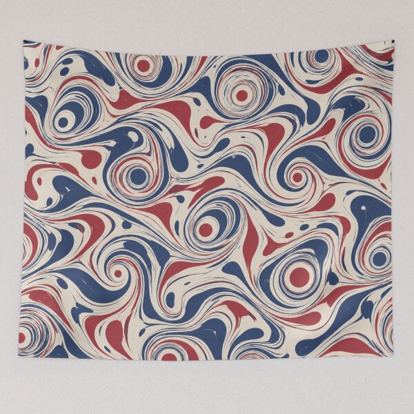 Item preview, Suminagashi Pattern | Japanese Ink Marbling Swirls in Indigo and Crimson designed and sold by StickyGuys.