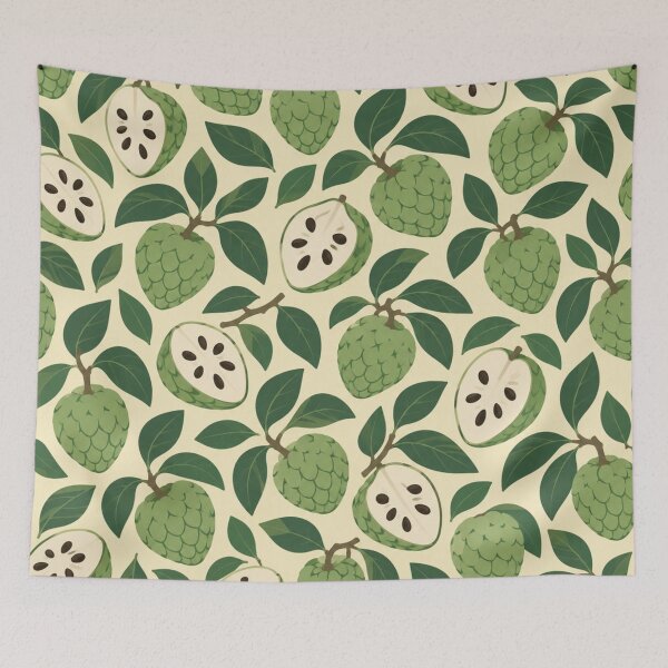Item preview, Cherimoya Pattern | Custard Apple Tropical Fruit Botanical Scatter designed and sold by StickyGuys.