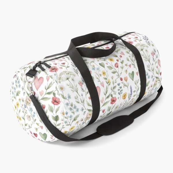 Item preview, Flowers & Hearts Cottagecore Floral Watercolor Pattern designed and sold by CraftyUniverse.
