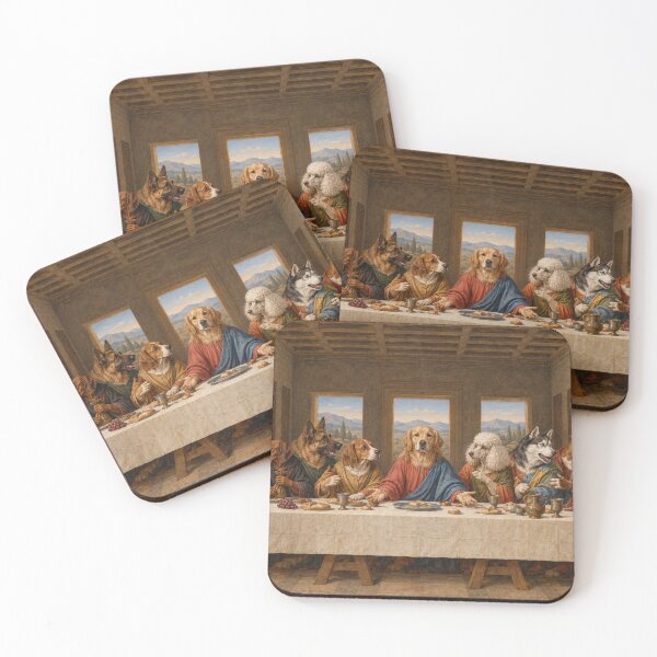 Item preview, The Last Dog Supper – Funny Renaissance Dog Art designed and sold by Paper-Pickle.