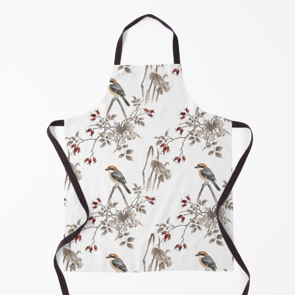 Item preview, Japanese Kachoga Shrike Bird and Rose Hips designed and sold by ArtfulAlchemy1.