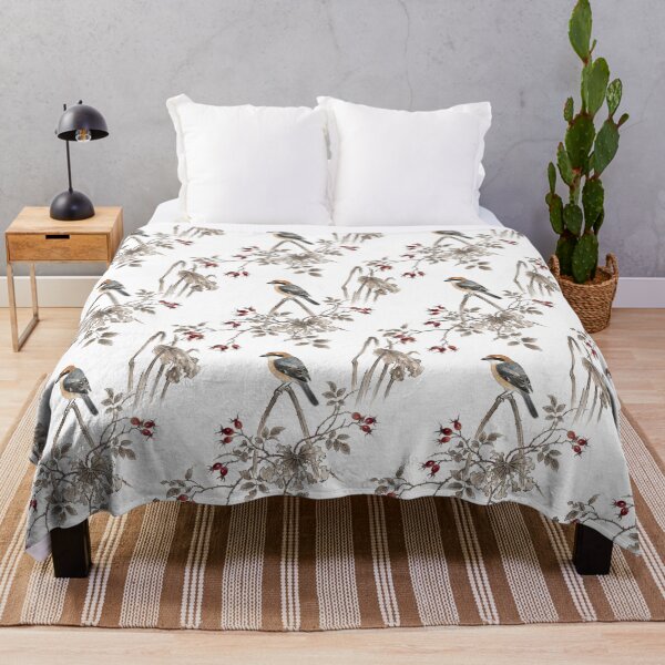 Item preview, Japanese Kachoga Shrike Bird and Rose Hips designed and sold by ArtfulAlchemy1.