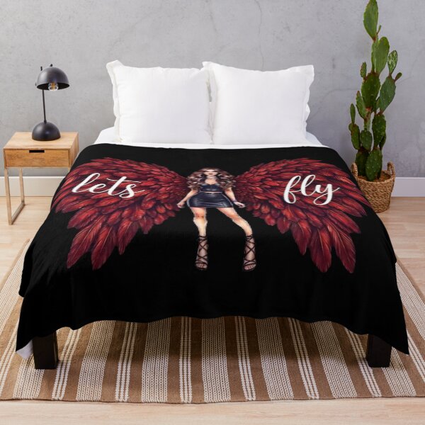 Item preview, Lets Fly Glamorous Woman With Red Angel Wings Art designed and sold by MaRCAStro.