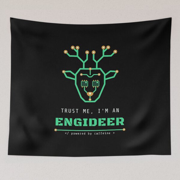 Item preview, Trust Me, I'm an Engideer - Circuit Board Deer - Black Background designed and sold by SailWolf--.