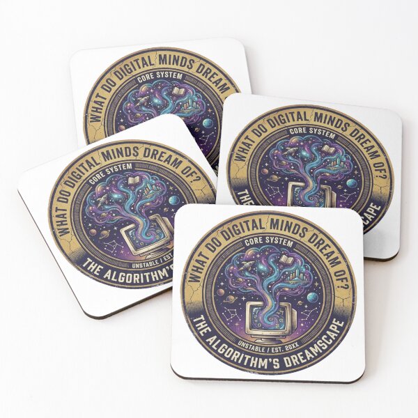 Item preview, What Do Digital Minds Dream Of AI Surrealist Retro Emblem Shirt Sticker designed and sold by abdoreds.