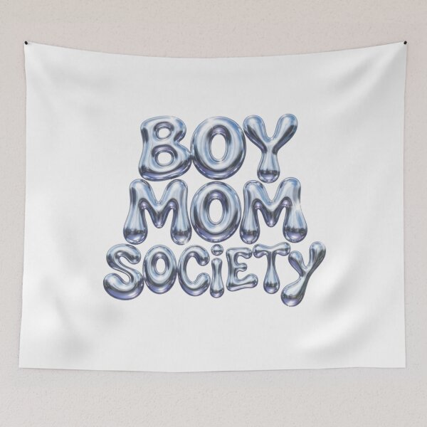 Item preview, Boy Mom Society Y2K Chrome Liquid Bubble Lettering designed and sold by CraftyUniverse.