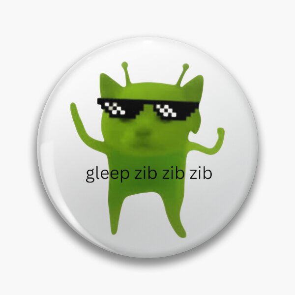 Item preview, Funny alien cat meme gleep zib zib zib designed and sold by starbitstickerz.