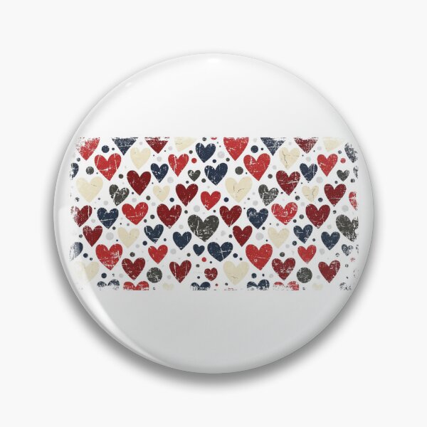 Item preview, Hearts & Dots Distressed Grunge Retro Pattern Design designed and sold by CraftyUniverse.