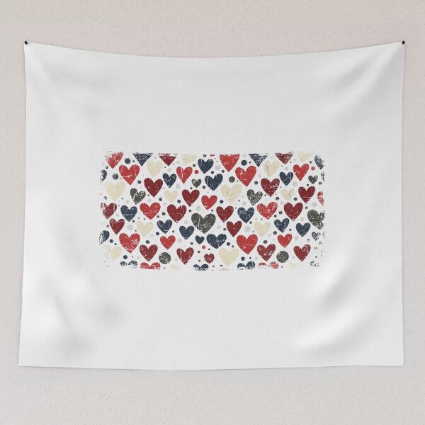 Item preview, Hearts & Dots Distressed Grunge Retro Pattern Design designed and sold by CraftyUniverse.
