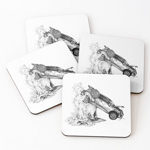 Item preview, Car Hitting Fire Hydrant designed and sold by Naux | Design & Illustration.