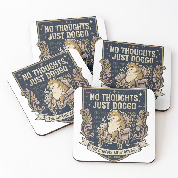 Item preview, No Thoughts Just Doggo Funny Distressed Vintage Satirical Emblem Shirt designed and sold by abdoreds.
