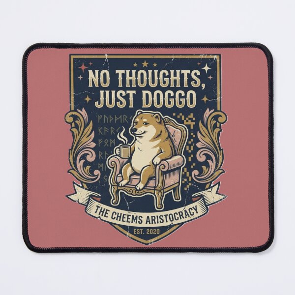 Item preview, No Thoughts Just Doggo Funny Distressed Vintage Satirical Emblem Shirt designed and sold by abdoreds.