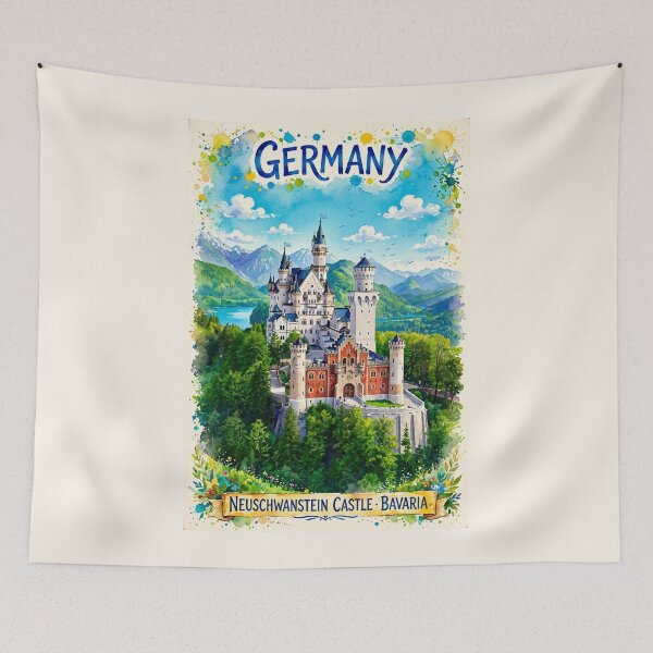 Item preview, Germany — Neuschwanstein Castle — A Bright Day in the Alps designed and sold by DibujandoPorfa.