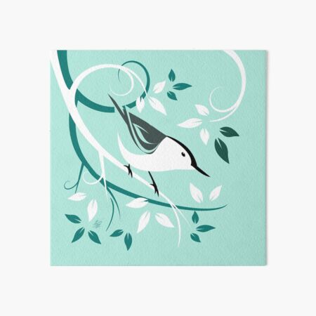 Stylized Nuthatch Bird Art Art Board Print