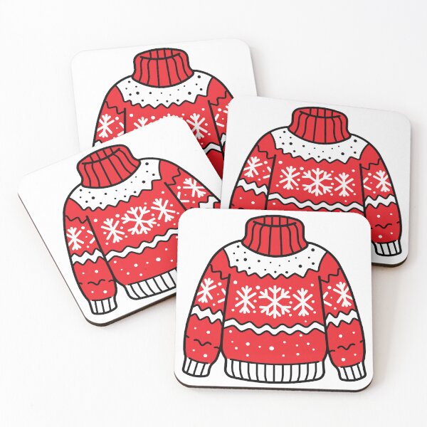 Item preview, Christmas Sweater with Snowflakes – Red Winter Holiday Sweater Illustration designed and sold by DoveArtDesigns.