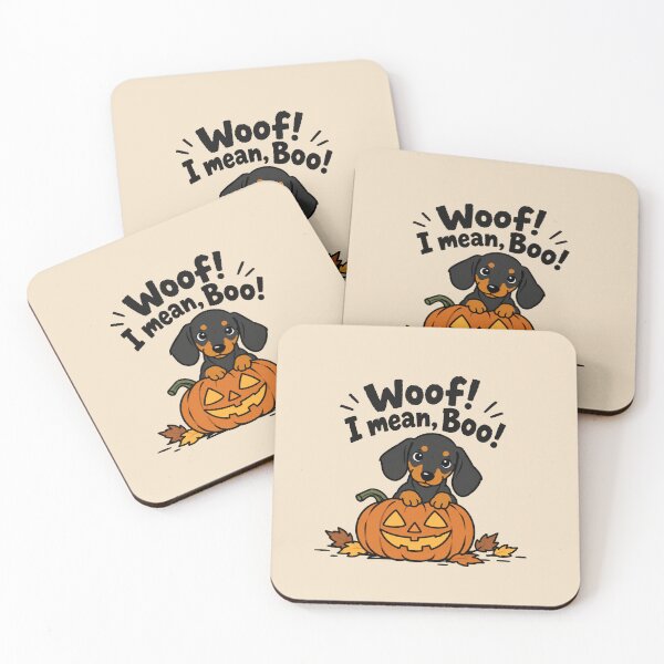 Item preview, Black Tan Dachshund Halloween Woof designed and sold by Dachshund World.