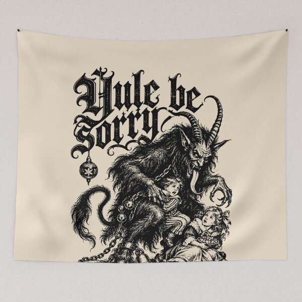Item preview, Krampus Victorian Gothic Engraving Yule Be Sorry Dark Christmas Art designed and sold by AmiGraph.