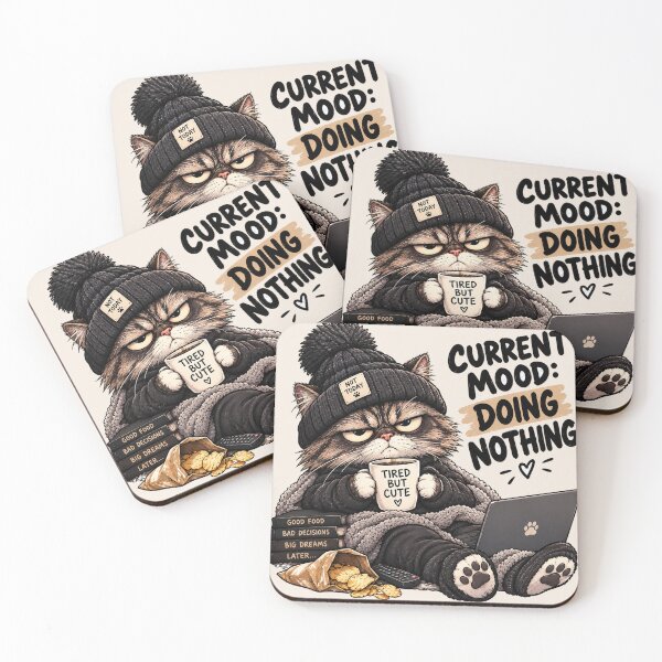 Item preview, Current Mood Doing Nothing Grumpy Cozy Cat designed and sold by Be stylish .